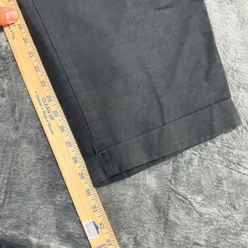 Club‎ Room Pleated Linen Cotton Blend Pants Mens 42x30 Gray